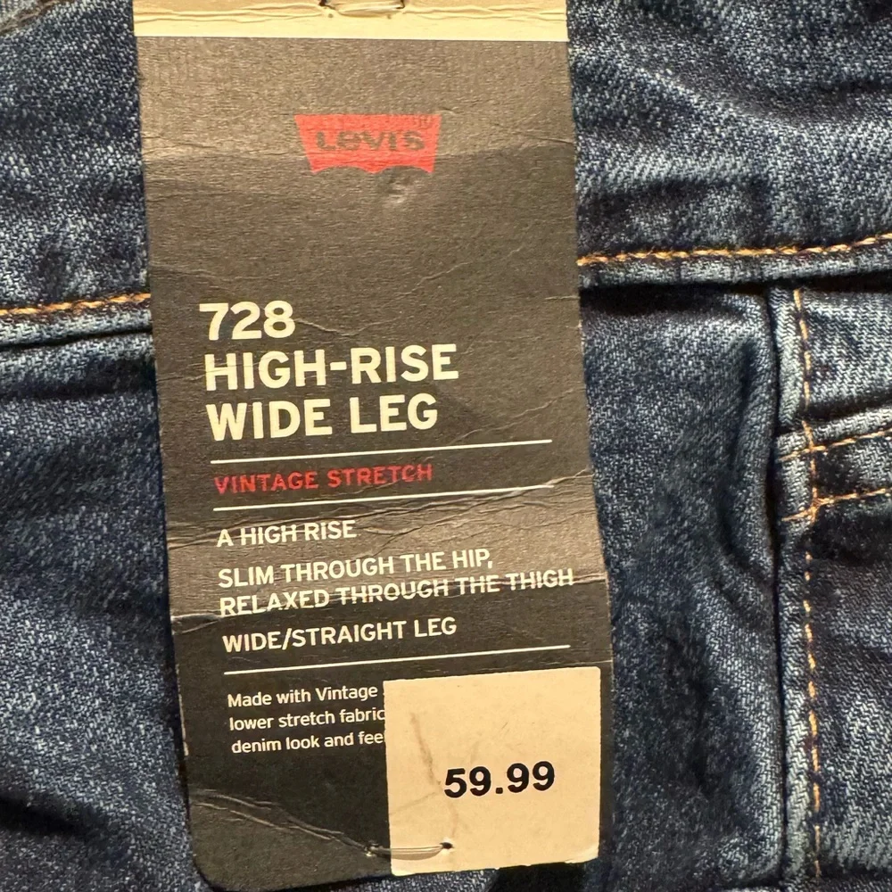 Levi's 728 Dark Blue Wide Leg Flare Jeans